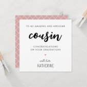 Aangepast modern en Schattige neef Afstuderen Kaart (Voorkant / Achterkant in situ)