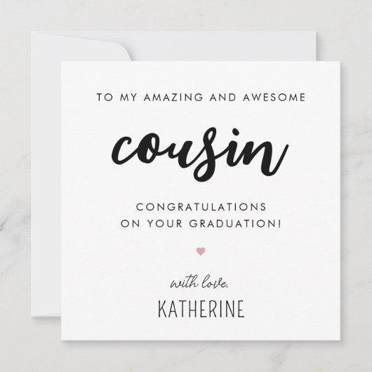 Aangepast modern en Schattige neef Afstuderen Kaart (Voorkant)