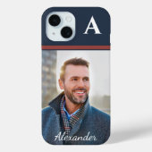 Aangepast modern foto-Afbeelding monogram personal Case-Mate iPhone Case (Achterkant)