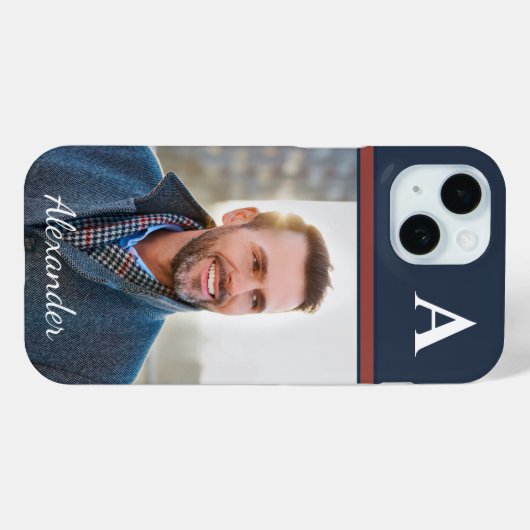 Aangepast modern foto-Afbeelding monogram personal Case-Mate iPhone Case (Achterkant (horizontaal))