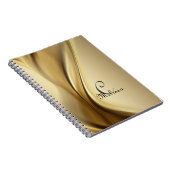 Aangepast modern Gold Monogram Name Notitieboek (Rechterzijde)