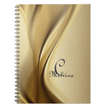 Aangepast modern Gold Monogram Name Notitieboek