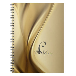 Aangepast modern Gold Monogram Name Notitieboek