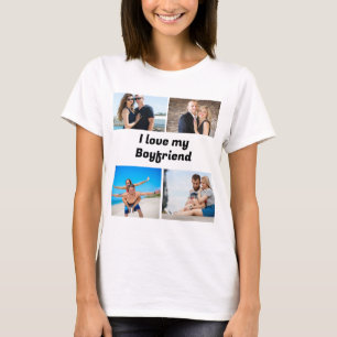 Aangepast modern I hou van mijn Vriendin 4 Foto Co T-shirt