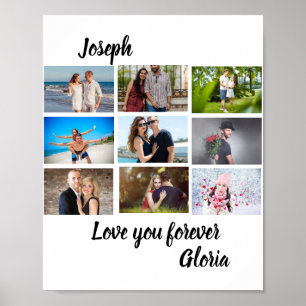 Aangepast modern Jubileum 9 Fotocollage Poster
