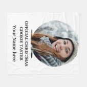 Aangepast modern kerstkoekje fotosjabloon fleece deken (Voorkant (Horizontaal))