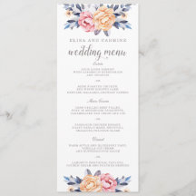 Aangepast modern menu Floral Weddenschap