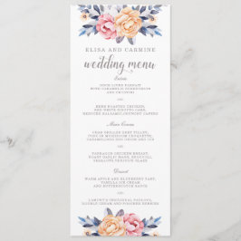 Aangepast modern menu Floral Weddenschap