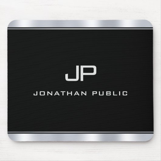 Aangepast modern metallisch zilver model muismat (Voorkant)