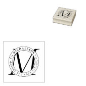 Aangepast Modern Monogram | Achternaam Retouradres Rubberstempel (Gestempeld)