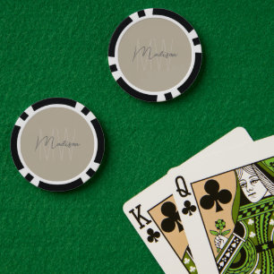 Aangepast modern monogram poker chips