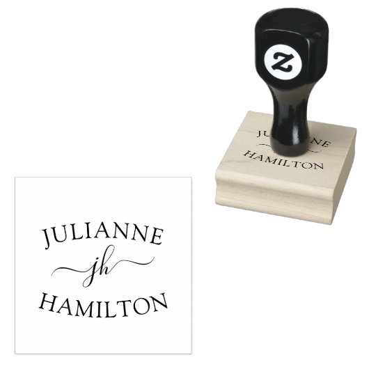 Aangepast modern monogram 	rubberstempel (Gestempeld)