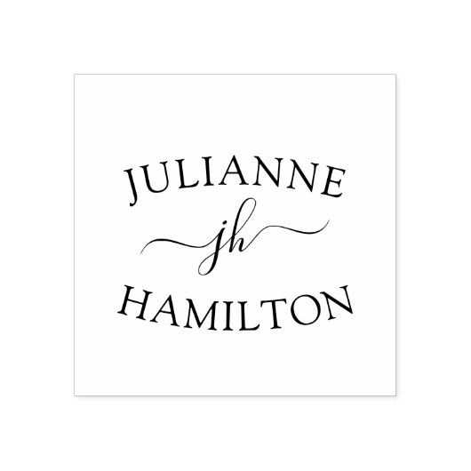 Aangepast modern monogram 	rubberstempel (Afrduk)