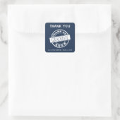Aangepast modern Navy Blue Afstuderen Dank je Vierkante Sticker (Tas)