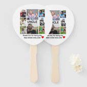 Aangepast modern Oom 8 Foto Collage Handwaaier (Voorkant en achterkant)