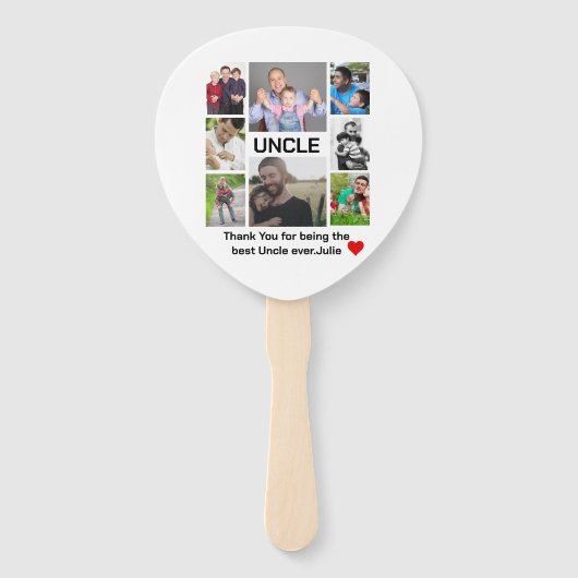 Aangepast modern Oom 8 Foto Collage Handwaaier (Voorkant)