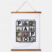 Aangepast modern opa Papo 8 fotocollage Hangend Wandkleed (Voorkant)