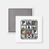 Aangepast modern opa Papo 8 fotocollage Magneet (Voorkant / Achterkant)