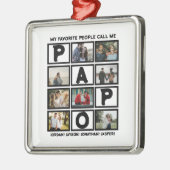 Aangepast modern opa Papo 8 fotocollage Metalen Ornament (Links)