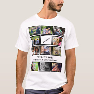 Aangepast modern opa vaders Dag 11 Fotocollage T-shirt