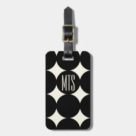 Aangepast modern puntmonogram, gepersonaliseerd bl bagagelabel