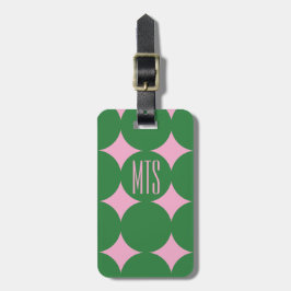 Aangepast modern puntmonogram, gepersonaliseerd gr bagagelabel