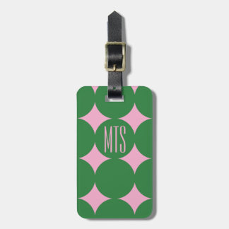 Aangepast modern puntmonogram, gepersonaliseerd gr bagagelabel