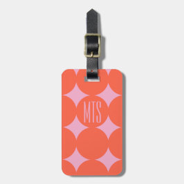Aangepast modern puntmonogram, gepersonaliseerde o bagagelabel