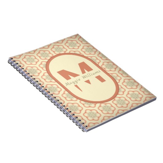 Aangepast Modern Retro Monogram Notitieboek (Rechterzijde)