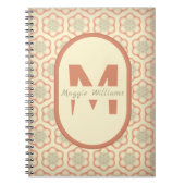 Aangepast Modern Retro Monogram Notitieboek (Voorkant)