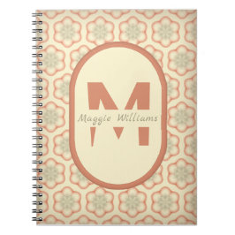 Aangepast Modern Retro Monogram Notitieboek