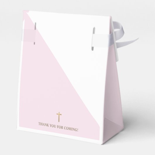 Aangepast modern roze goudvormig vierkant bedankdoosjes (Achterkant)