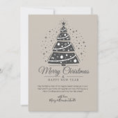 Aangepast modern script kantpatroon boom Kerstmis Feestdagenkaart (Voorkant)