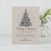 Aangepast modern script kantpatroon boom Kerstmis Feestdagenkaart (Staand voorkant)