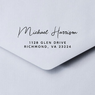 Aangepast modern Script Return-adres Rubberstempel