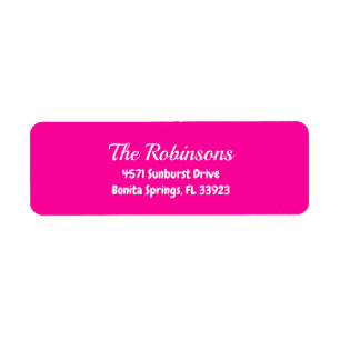 Aangepast modern stijlvol neon roze adreslabel etiket