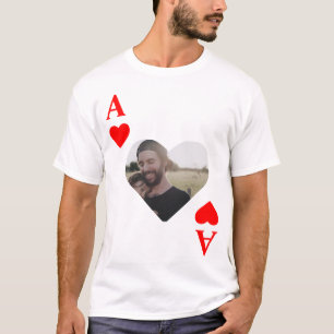 Aangepast, modern, uniek pokerfotomonogram t-shirt