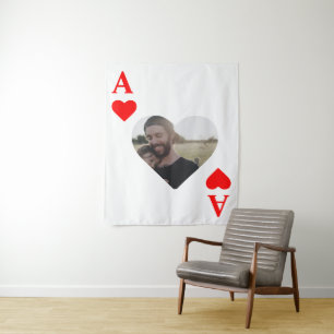 Aangepast, modern, uniek pokerfotomonogram wandkleed