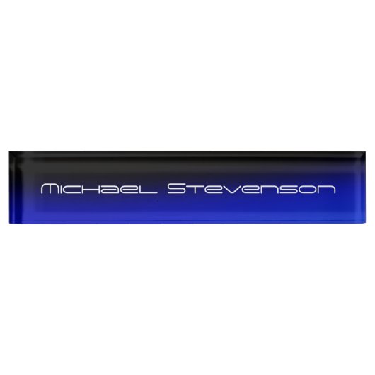Aangepast modern zwart blauw naambord (Voorkant)