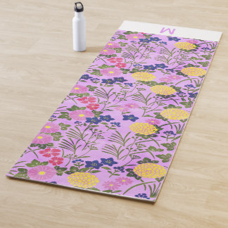 Aangepast monogram 50ste verjaardag bloemend trend yogamat