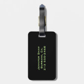 Aangepast monogram 5 (Mint Groen) Bagagelabel (Achterkant verticaal)