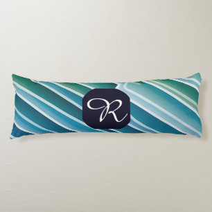 Aangepast Monogram Abstract Blauw Groen Lichaamsku Lichaamskussen