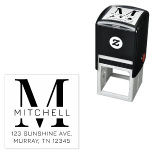Aangepast monogram adres Zelfinkend stempel