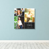 Aangepast monogram Afstuderen 2014 Foto Collage Canvas Afdruk (Insitu (Houten vloer))