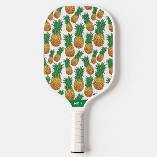 Aangepast monogram anananappelpatroon pickleball paddle (Achterkant)
