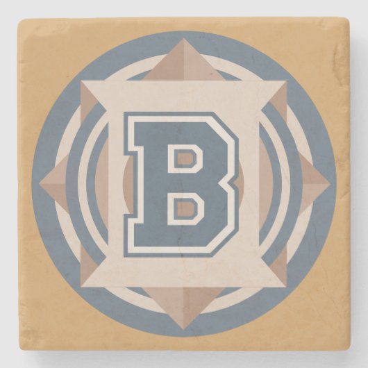 Aangepast monogram "B" Initiaal Stenen Onderzetter (Voorkant)