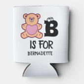 Aangepast monogram B is voor beer grappig schattig Blikjeskoeler (Voorkant)