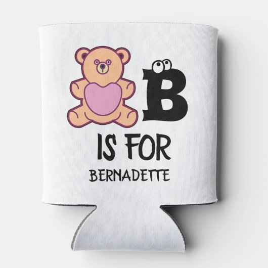 Aangepast monogram B is voor beer grappig schattig Blikjeskoeler (Achterkant)