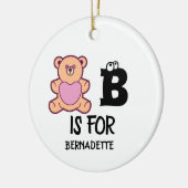 Aangepast monogram B is voor beer grappig schattig Keramisch Ornament (Links)