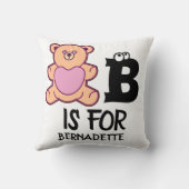 Aangepast monogram B is voor beer grappig schattig Kussen (Achterkant)
